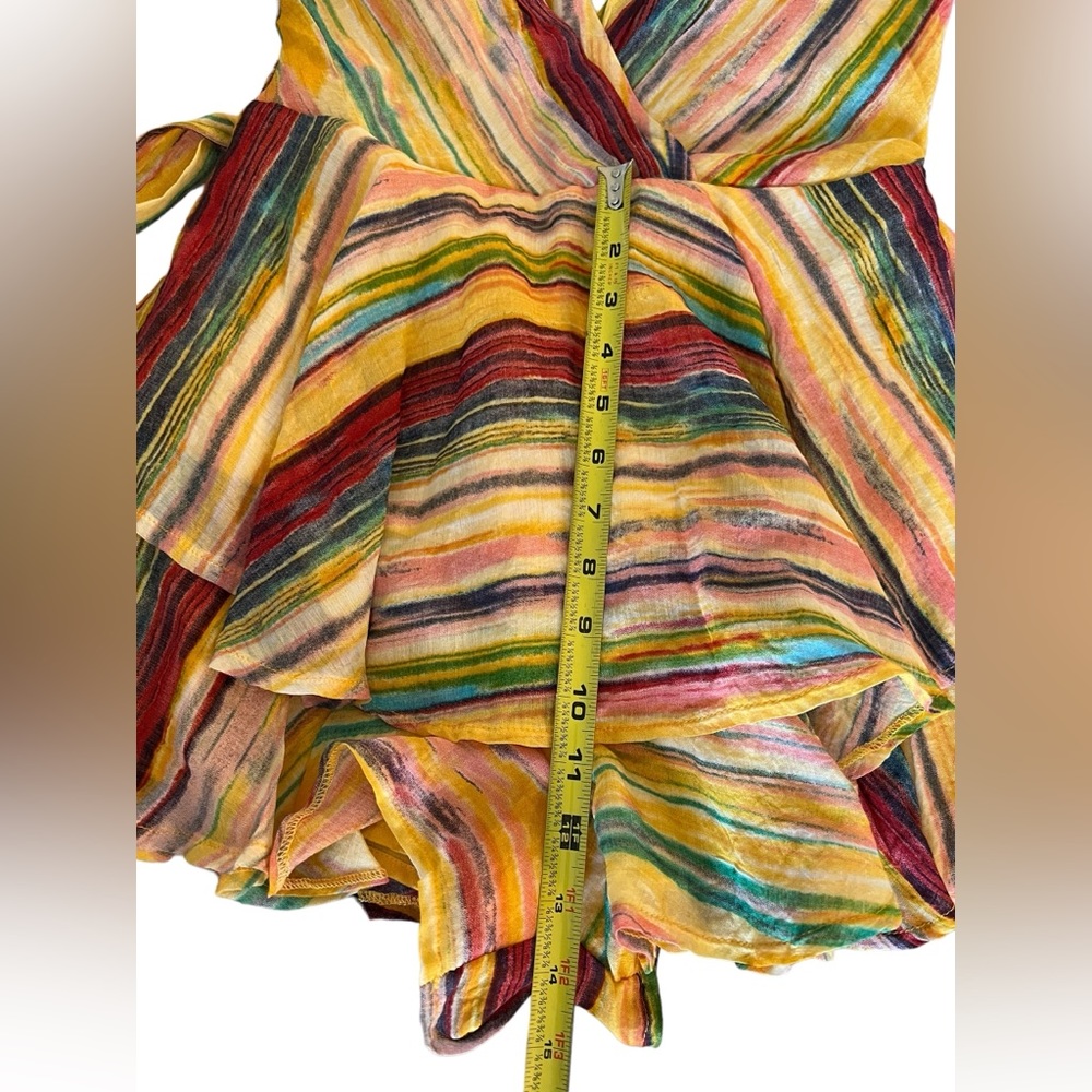 NWT Luxxel Stripped Print Ruffle Romper Small Dress Juniors LR 5795 - Picture 12 of 14